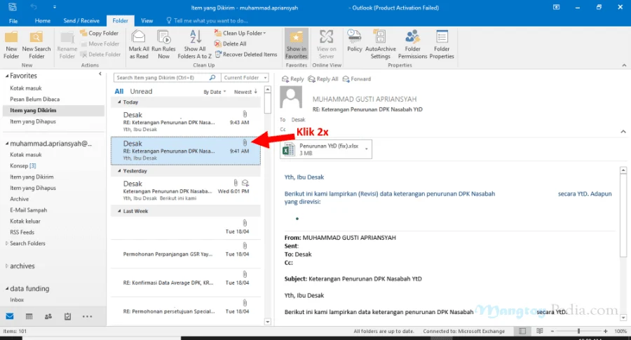 Cara Recall Email Outlook, Cuma 1 Menit! - MangtoyPedia