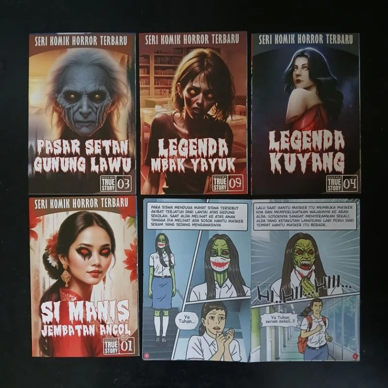 Jual BUKU KOMIK HORROR INDONESIA / KOMIK HOROR DG 15X10 CM / BACAAN