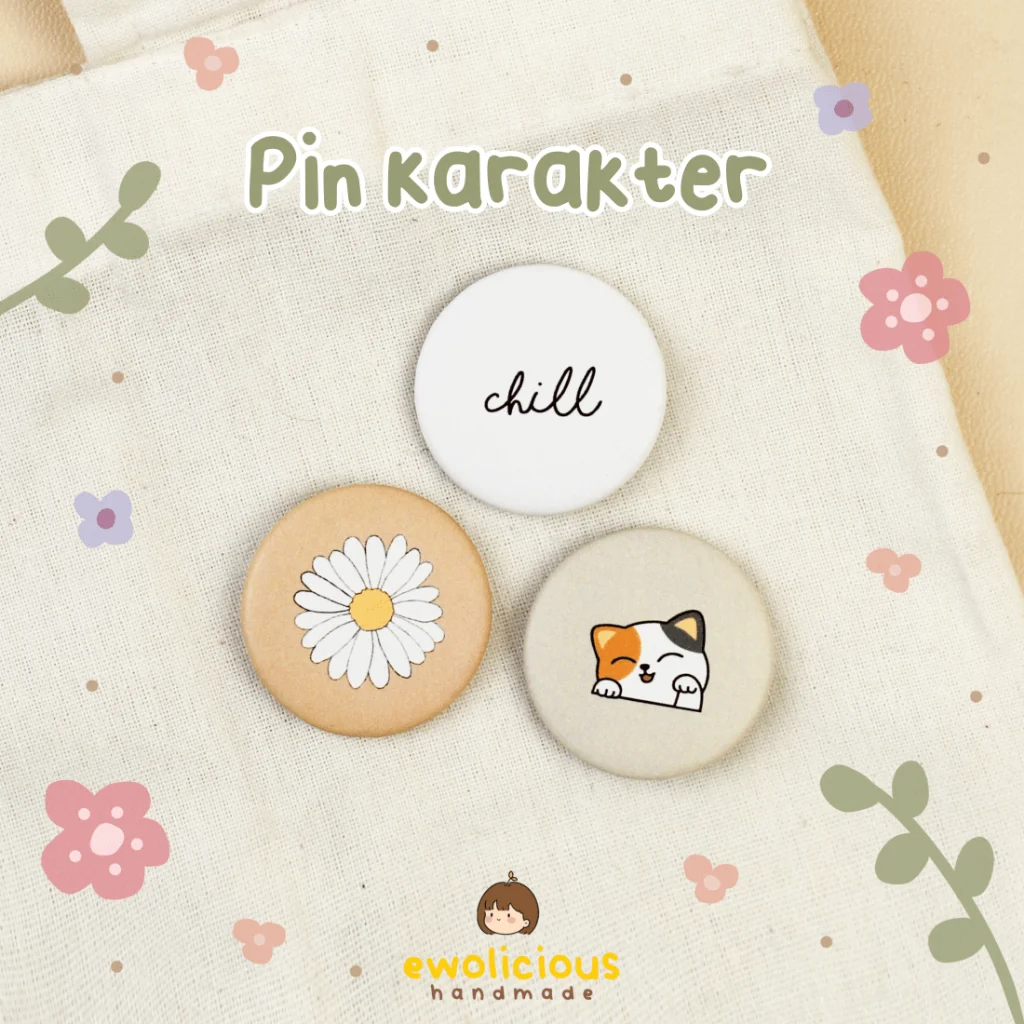 Jual Pin Karakter by Ewolicious | Bros Peniti Lucu Gemas 3,2 cm | Pin