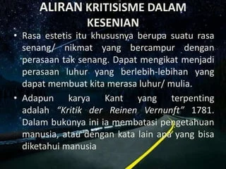 Keselarasan antara Kritik dan Estetika