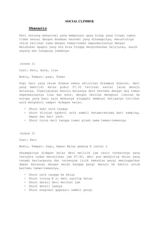 Naskah Produksi "Social Climber" | PDF