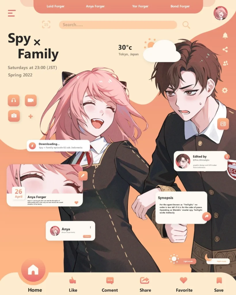 oleh |グイ| ™ di Spy x Family 21XX | Inspirasi desain grafis, Desain